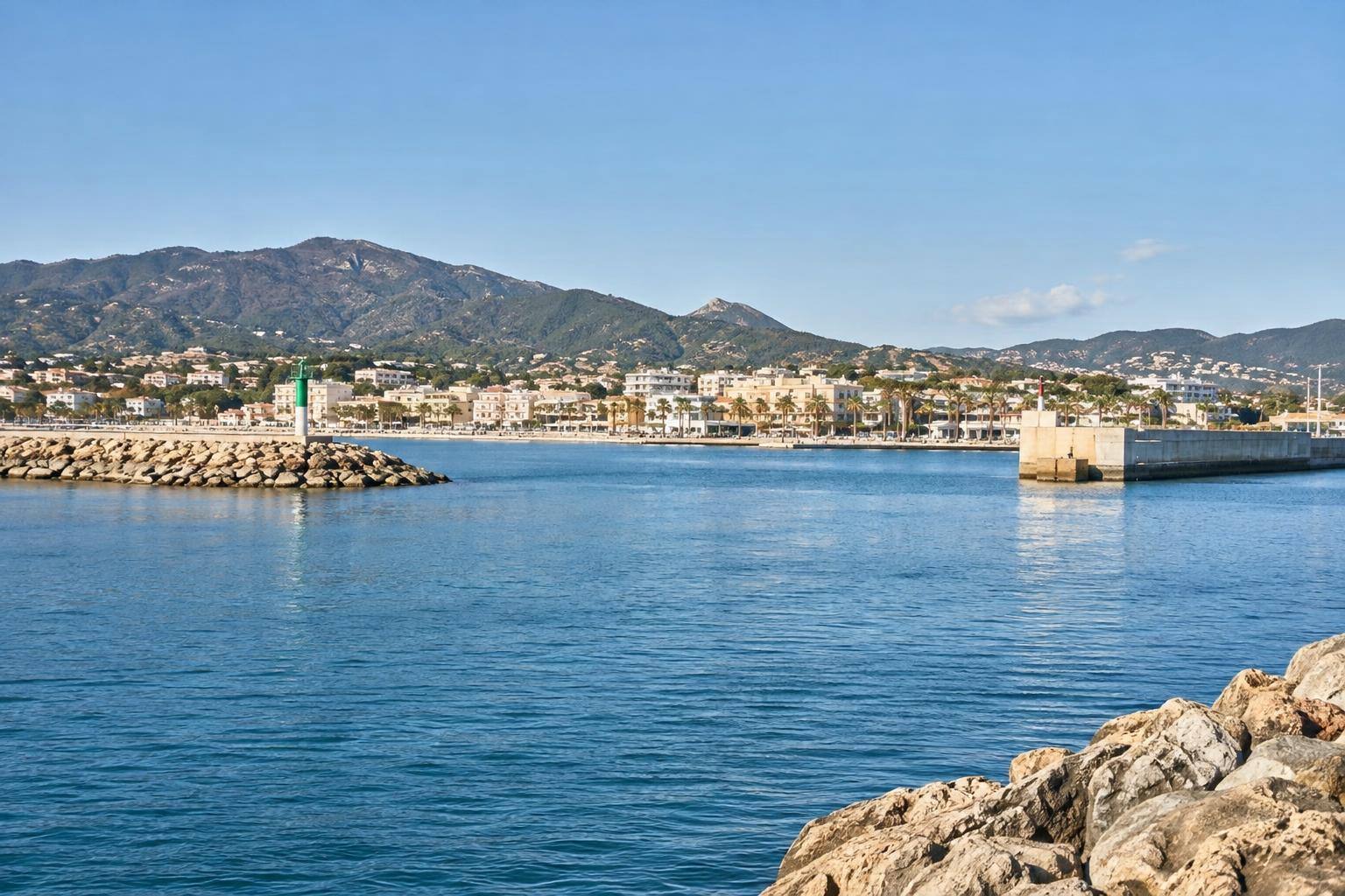 Imagen ilustrativa: Vista genérica de aguas costeras junto a un puerto, sin embarcaciones identificables ni personas reconocibles