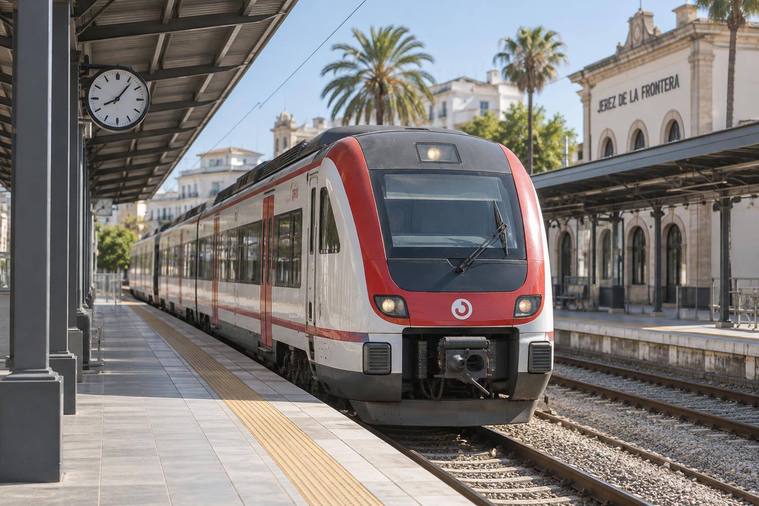 Imagen ilustrativa: Tren de Cercanías detenido junto al andén de una estación ferroviaria, sin personas reconocibles.